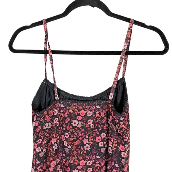Urban Outfitters Dress Size XS Floral Black‎ Mini Baby Doll Mesh Lettuce Hem Y2K - Picture 5 of 9